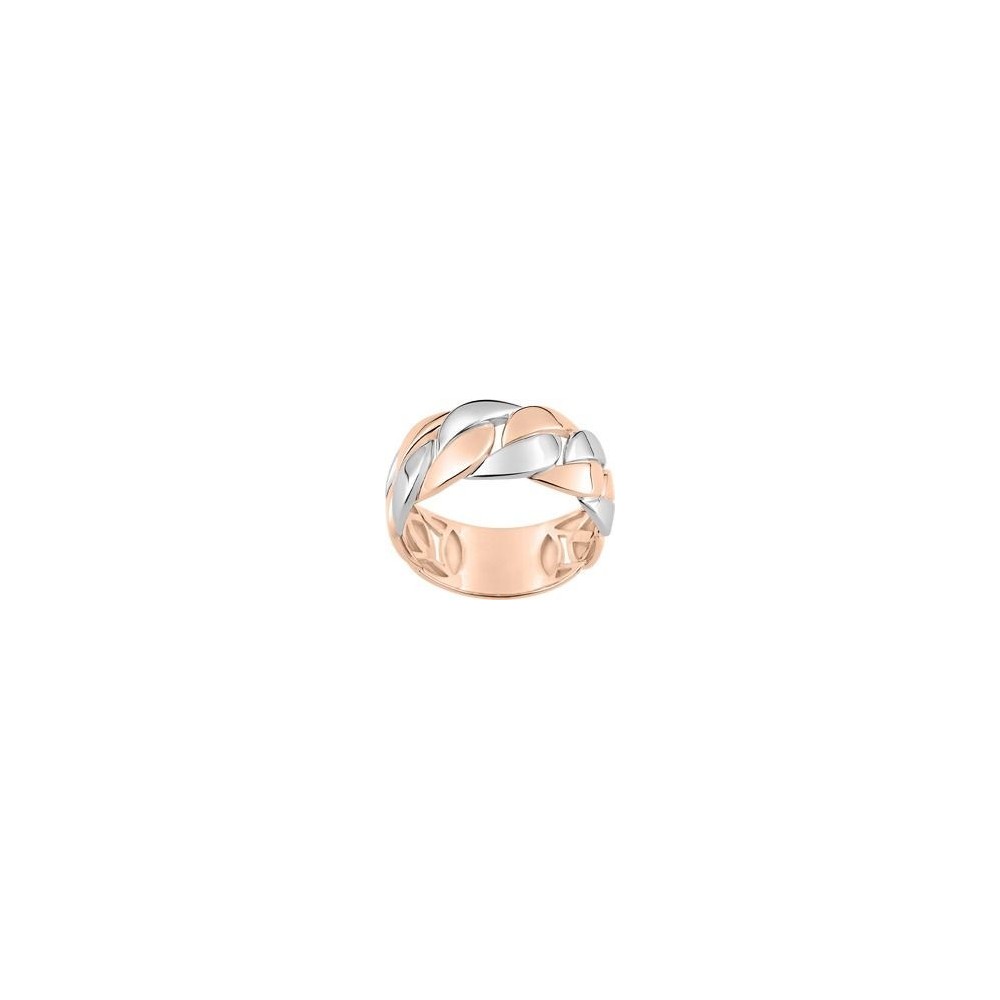 Bague MARYLOU or rose or blanc 750/°° largeur 7 mm