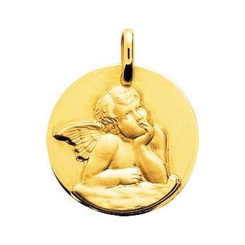 Médaille PASCAL Ange or jaune 750 /°° diamètre 18 mm