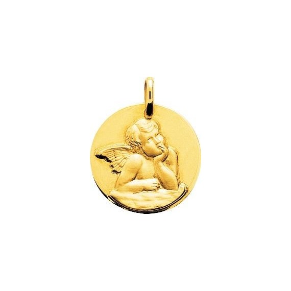 Médaille PASCAL Ange or jaune 750 /°° diamètre 18 mm