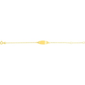Bracelet identité bébé APPOLINE or jaune 750 /°° mailles alternées