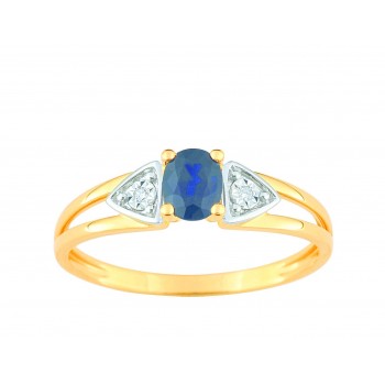 Bague CLASSICA or jaune 750 /°° diamants saphir bleu