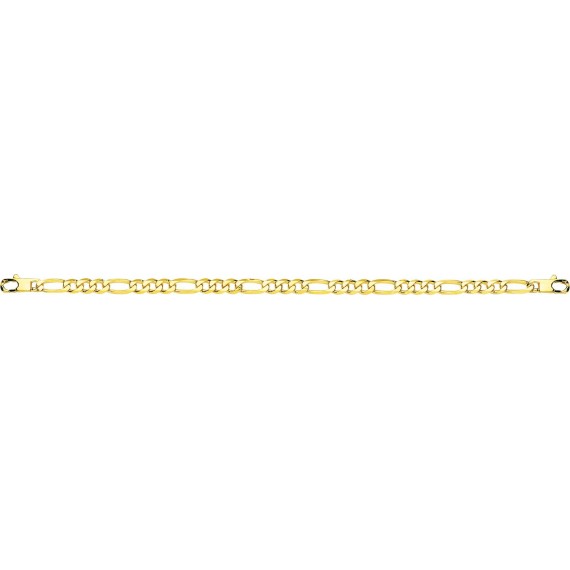 Bracelet ELVIS mailles alternées 1+3 ultra-plates or jaune 750/°° largeur 5 mm