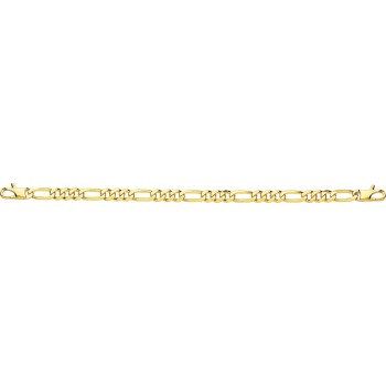 Bracelet ELVIS  mailles alternées 1+3 ultra-plate or jaune 750/°° largeur 6 mm