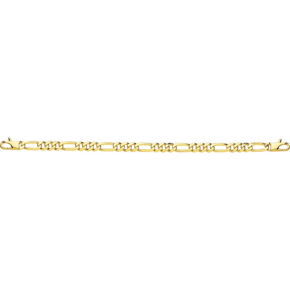 Bracelet ELVIS  mailles alternées 1+3 ultra-plate or jaune 750/°° largeur 6 mm