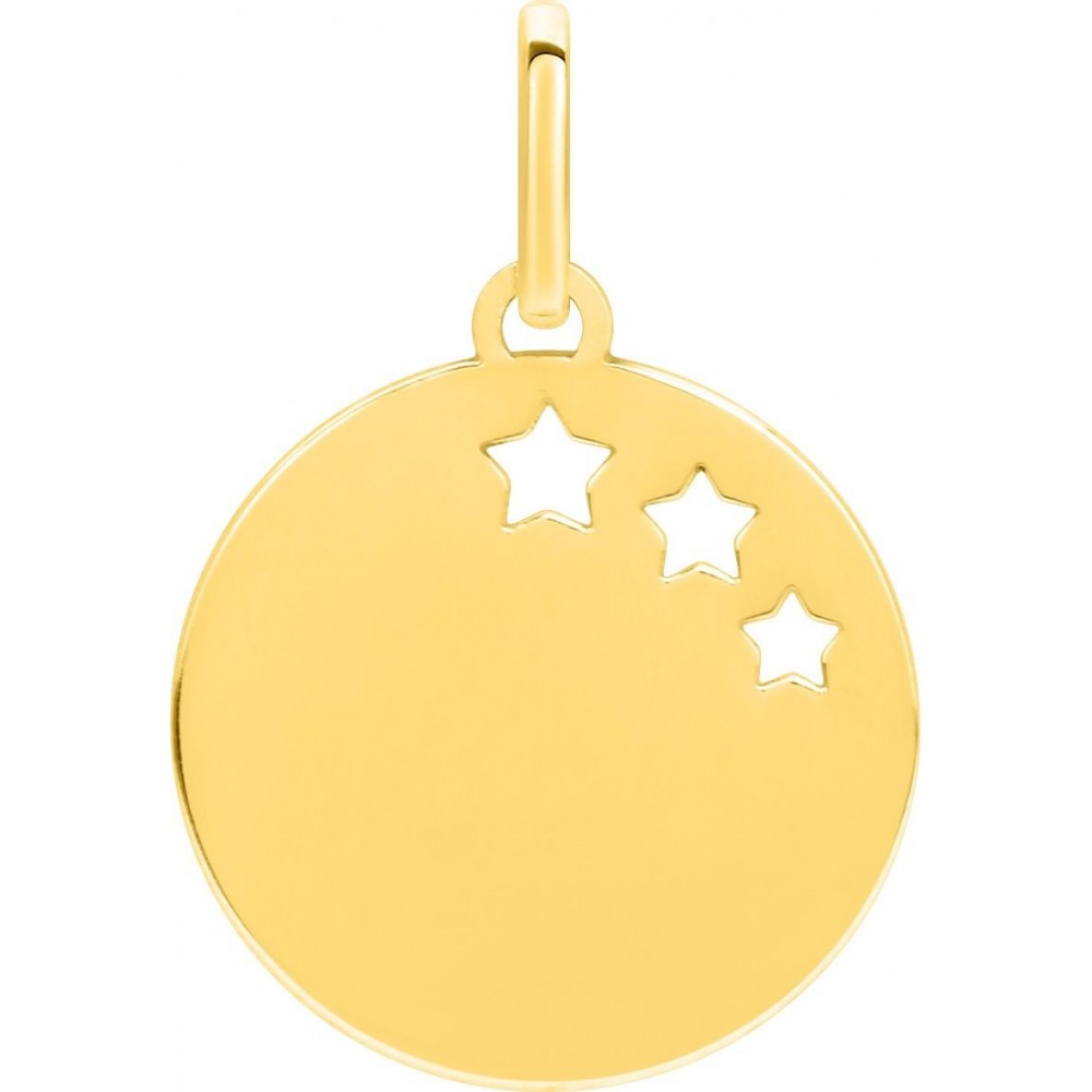 Pendentif ETOILES or jaune 750 /°° jeton motif étoiles