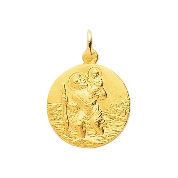 Médaille Saint Christophe 18K 20mm Bisel