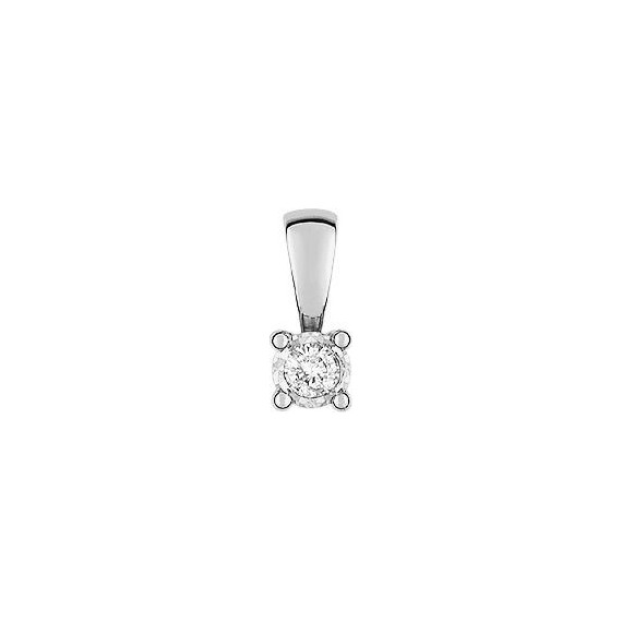Pendentif PASTILLE  or blanc 750 /°° diamant 0,06 carat