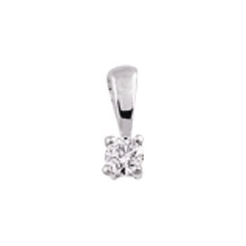 Pendentif 4 GRIFFES or blanc 750 /°° diamant 0,04 carat