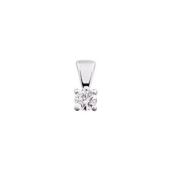 Pendentif 4 GRIFFES or blanc 750 /°° diamant 0,23 carat