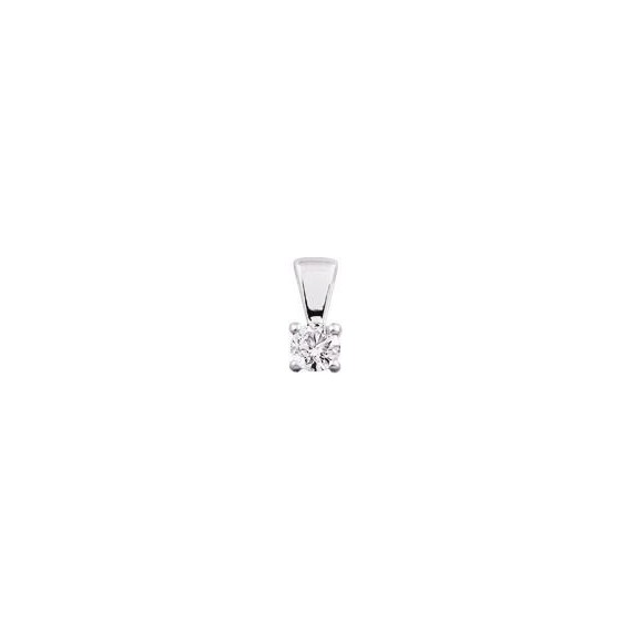 Pendentif 4 GRIFFES or blanc 750 /°° diamant 0,23 carat
