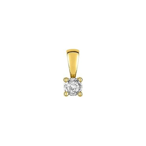 Pendentif PASTILLE  or jaune 750 /°° diamant 0,06 carat