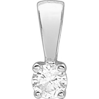 Pendentif 4 GRIFFES or blanc 750 /°° diamant 0,08 carat