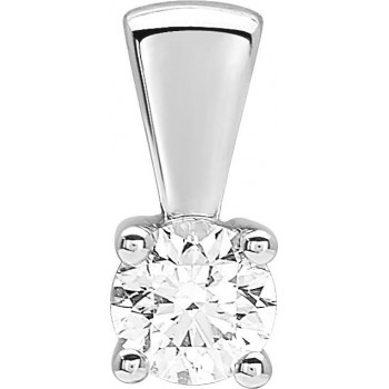 Pendentif 4 GRIFFES or blanc 750 /°° diamant 0,30 carat