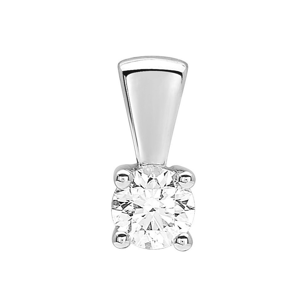 Pendentif 4 GRIFFES or blanc 750 /°° diamant 0,30 carat
