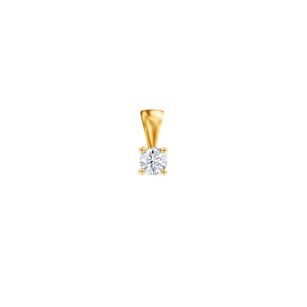 Pendentif 4 GRIFFES or jaune 750 /°° diamant 0,04 carat