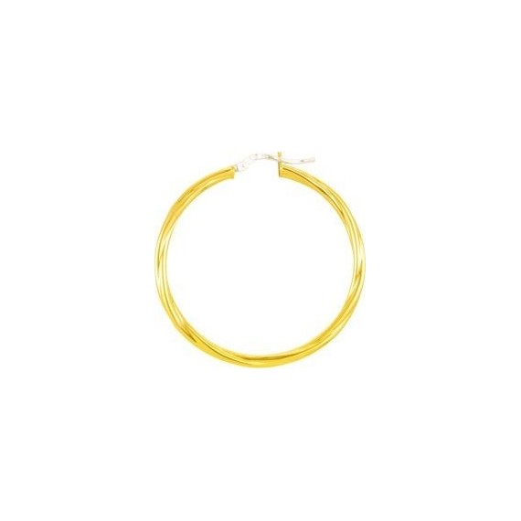 Créoles GARDANNE or jaune 750 /°° fil torsadé 2.5 mm diamètre 40 mm