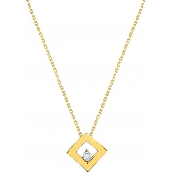Collier BERENICE or jaune750 /°° diamant 0,01 carat