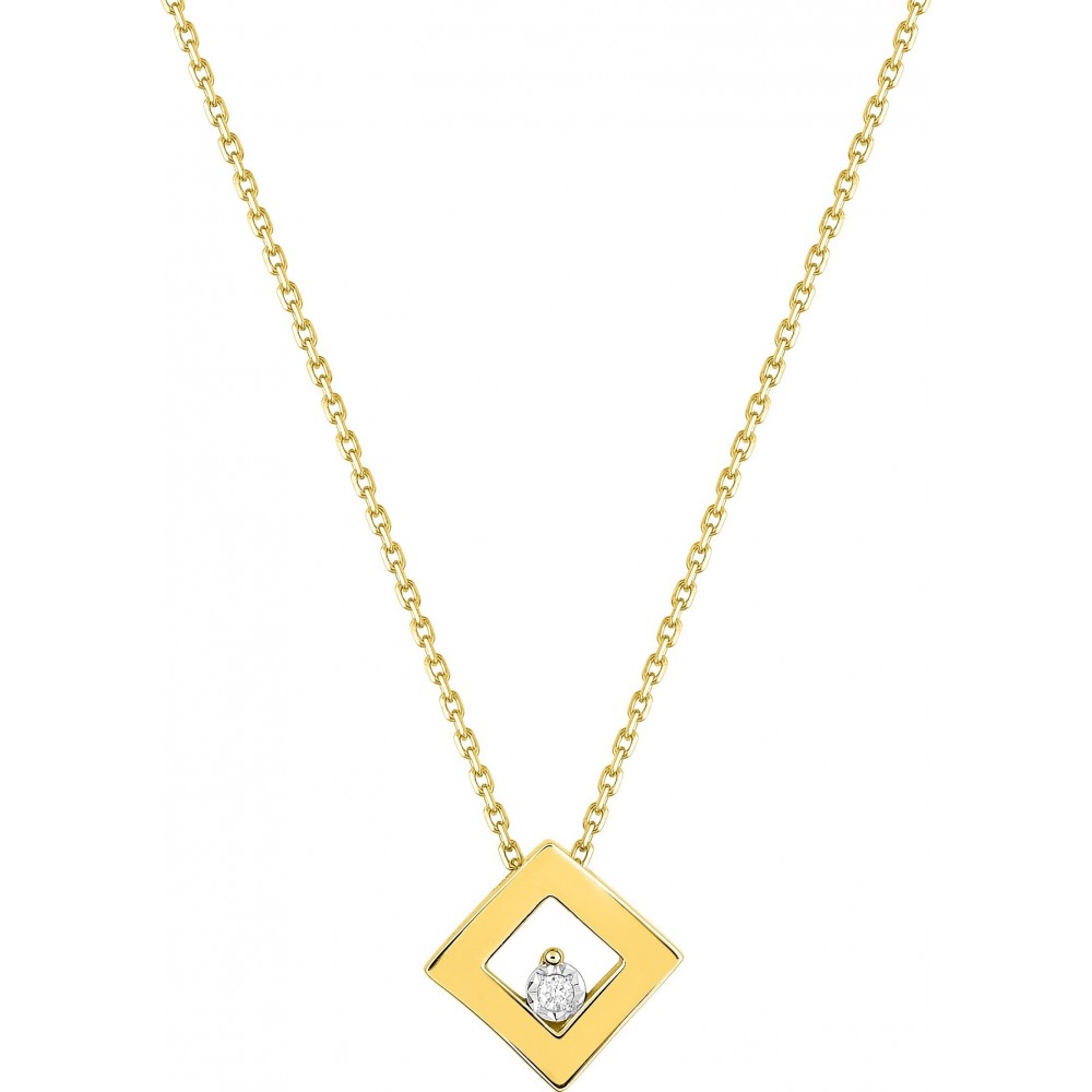 Collier BERENICE or jaune750 /°° diamant 0,01 carat