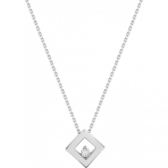 Collier  BERENICE or blanc 750 /°° diamant 0,01 carat