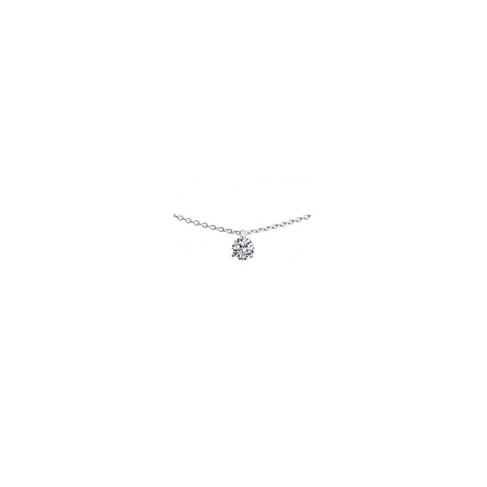 Collier VENISE or blanc 750 /°° diamant 0,07 carat