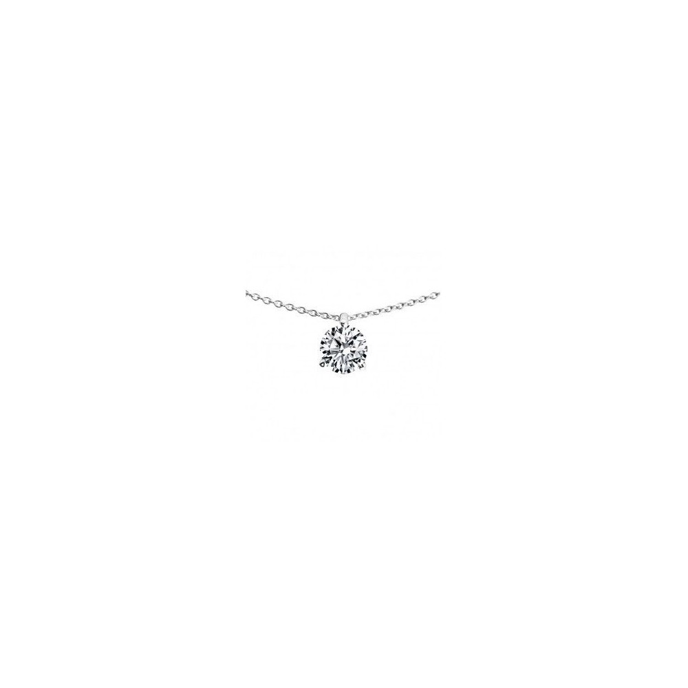 Collier VENISE or blanc 750 /°° diamant 0.50 carat