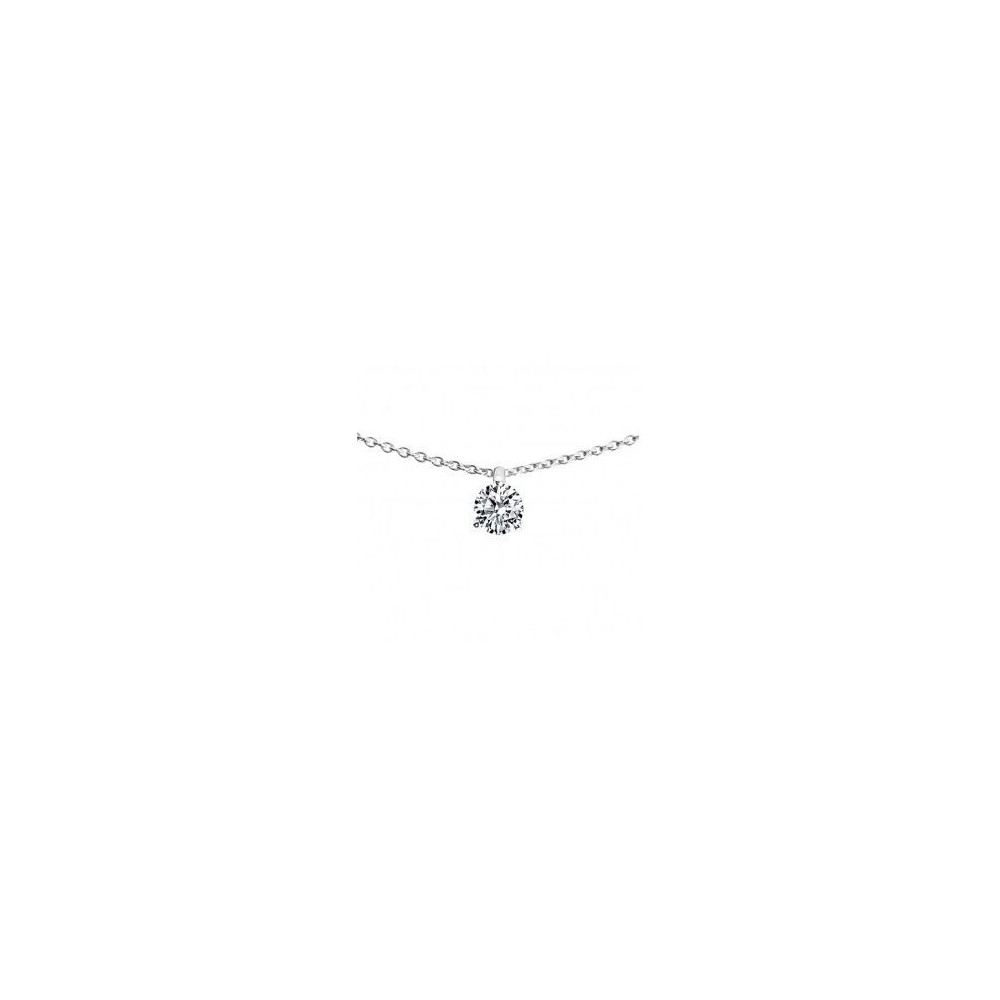 Collier VENISE or blanc 750 /°° diamant 0.15 carat