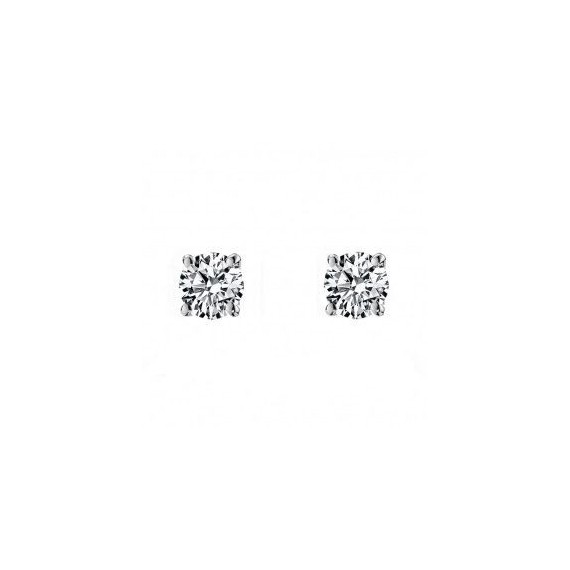 Boucles d'oreilles ELIXIR or blanc 750 /°° diamants 0.20 carat