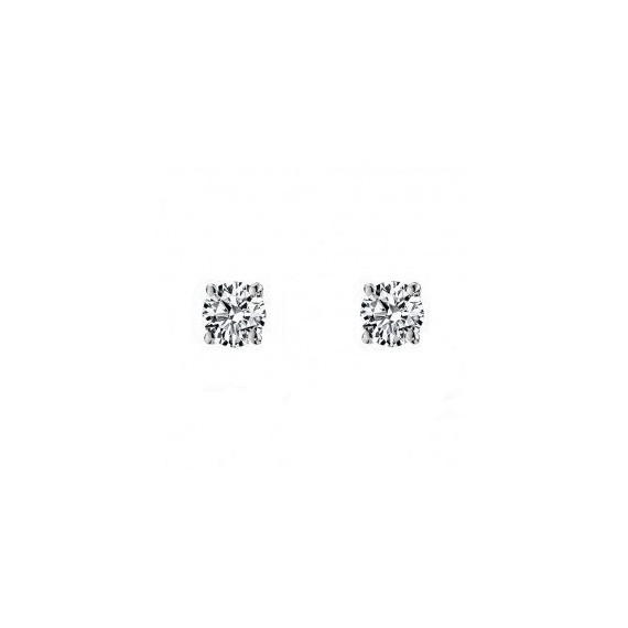 Boucles d'oreilles ELIXIR  or blanc 750/°° diamants 0,15 carat