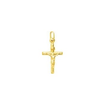 Croix Christ ENEE  or jaune 750/°° fil rond 2.5 mm