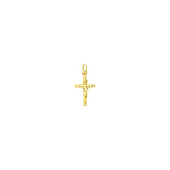 Croix Christ ENEE  or jaune 750/°° fil rond 2.5 mm
