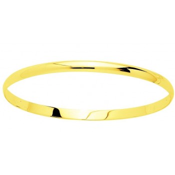 Bracelet BIARRITZ or jaune 750/°° demi-jonc plat massif 3.5 mm