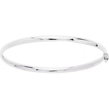 Bracelet LUCIA  or blanc 750 /°° jonc ouvrant largeur 3 mm