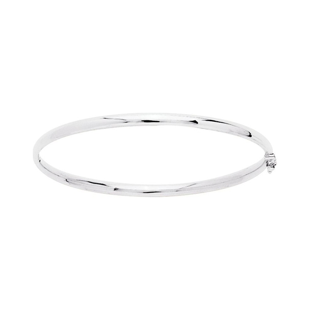 Bracelet LUCIA  or blanc 750 /°° jonc ouvrant largeur 3 mm