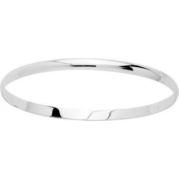Bracelet BIARRITZ or blanc 750 /°° demi-jonc plat massif largeur 4 mm