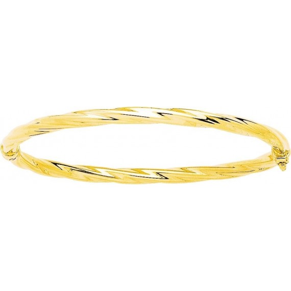 Bracelet MAEVA or jaune 750 /°° jonc torsadé largeur 5 mm