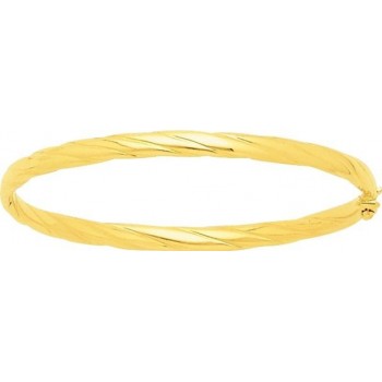 Bracelet LIBRON or jaune 750 /°° jonc torsadé largeur 4 mm