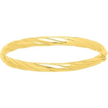 Bracelet LIBON or jaune 750 /°° (18 carats)  jonc torsadé largeur 6 mm