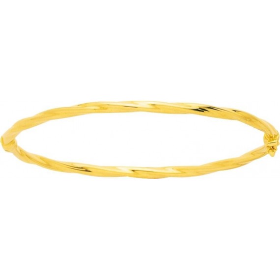 Bracelet MAEVA or jaune 750/°° jonc torsadé largeur 3 mm