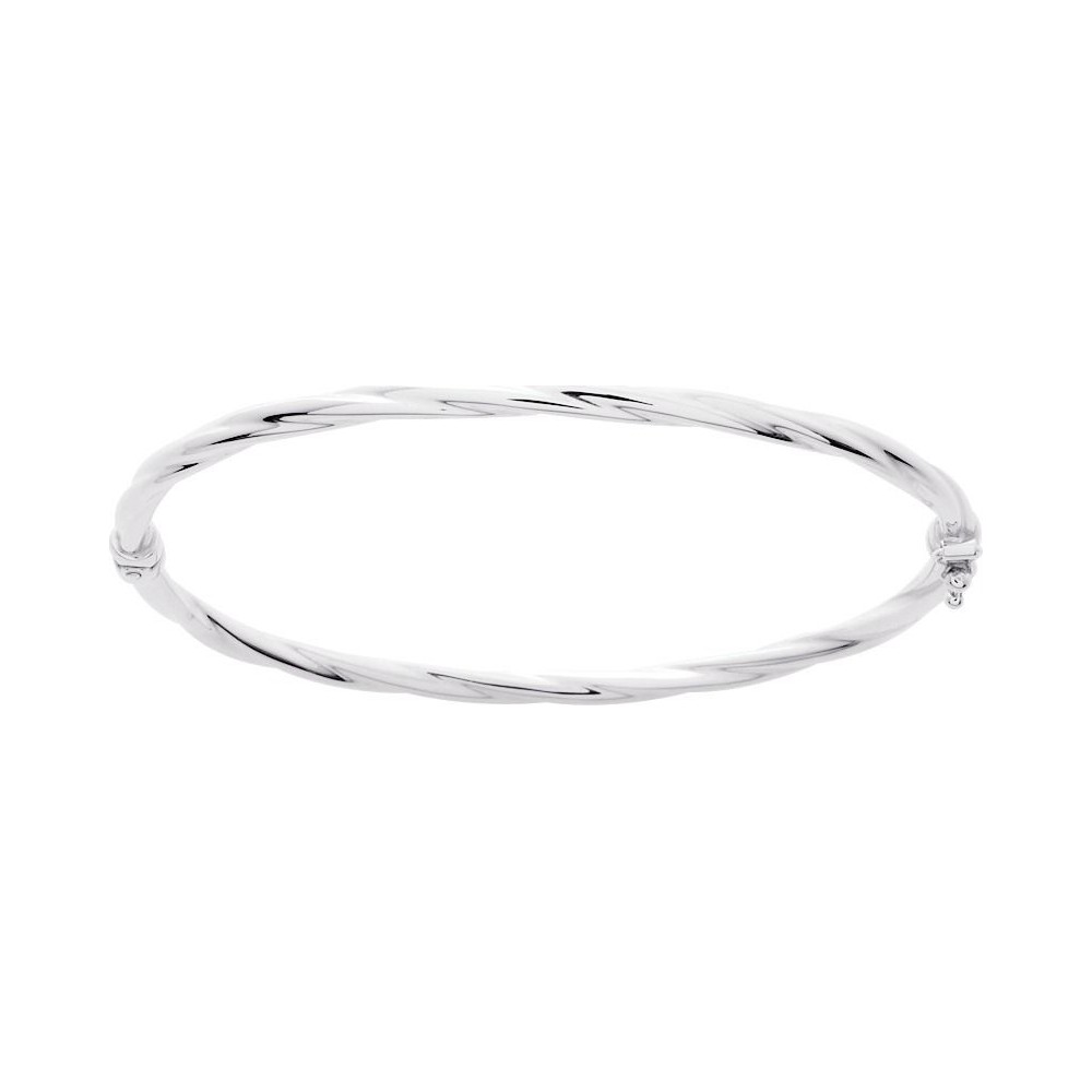 Bracelet MAEVA or blanc 750 /°° jonc torsadé largeur 3 mm
