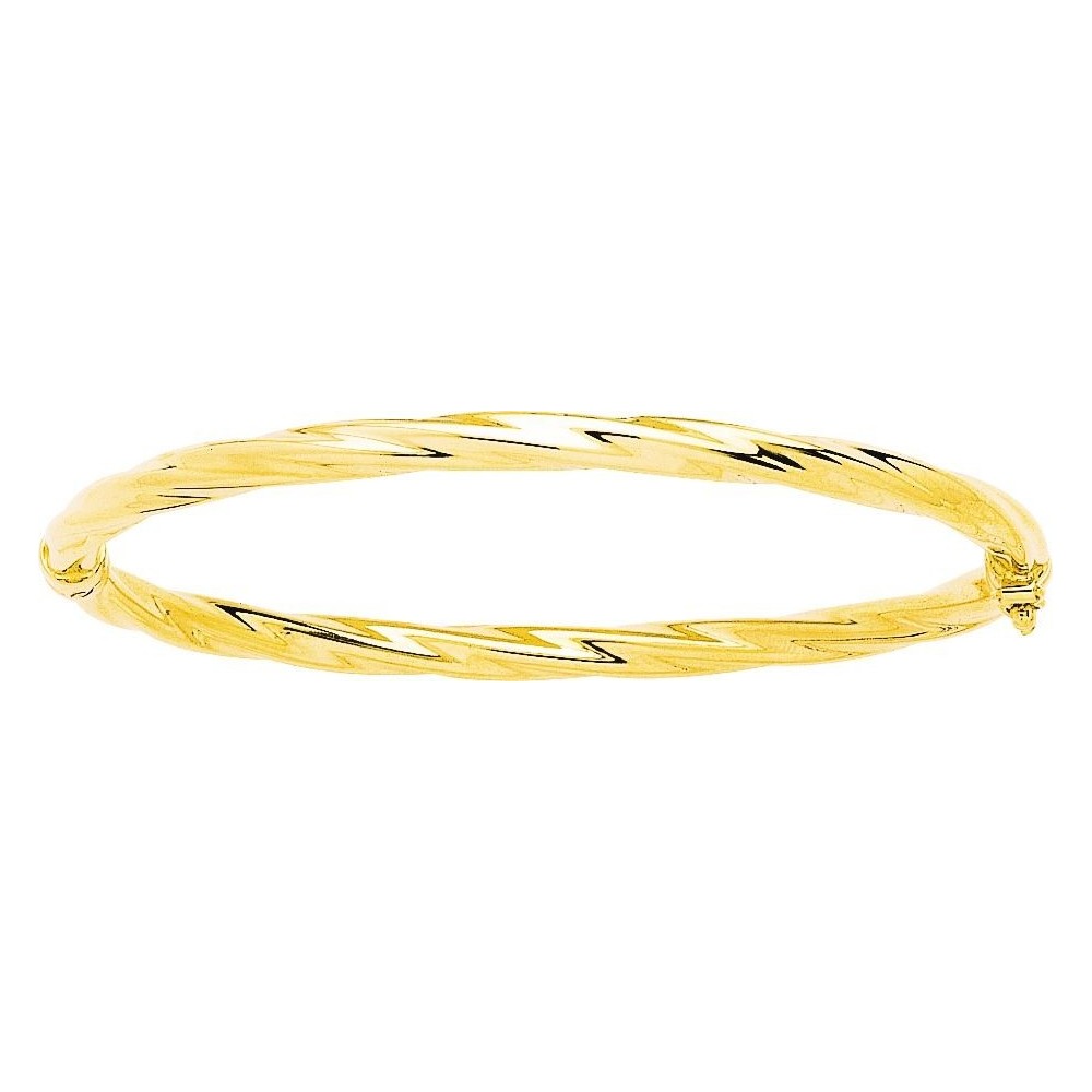 Bracelet MAEVA  or jaune 750 /°° jonc torsadé largeur 4 mm
