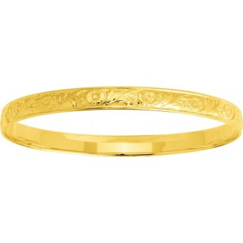 Bracelet AMBER or jaune 750 /°° jonc ciselé largeur 6 mm