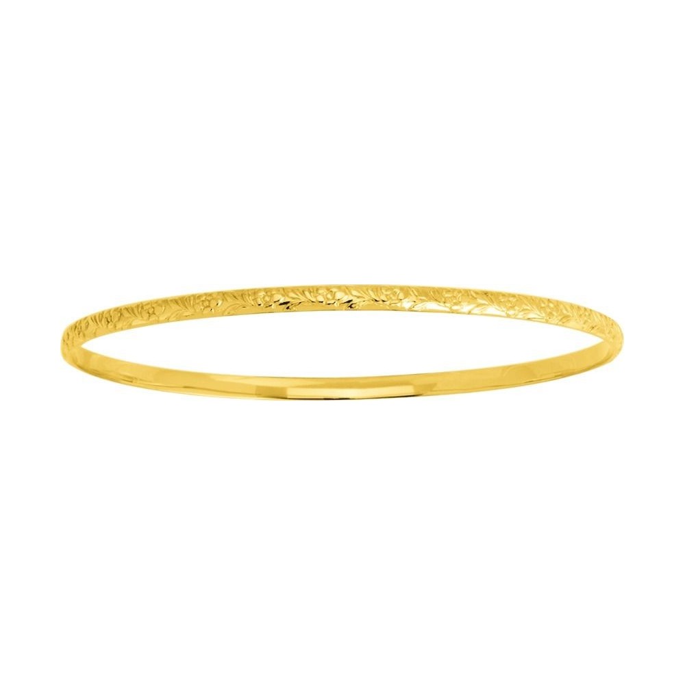 Bracelet FLETA or jaune 750 /°° jonc ciselé largeur 3.20 mm