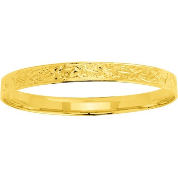 Bracelet GLORY or jaune 750 /°° jonc ciselé largeur 7.5 mm