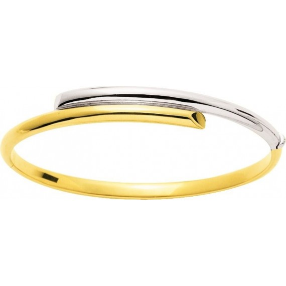 Bracelet VANCOUVER  or jaune or blanc 750 /°° jonc ouvrant largeur 4 mm