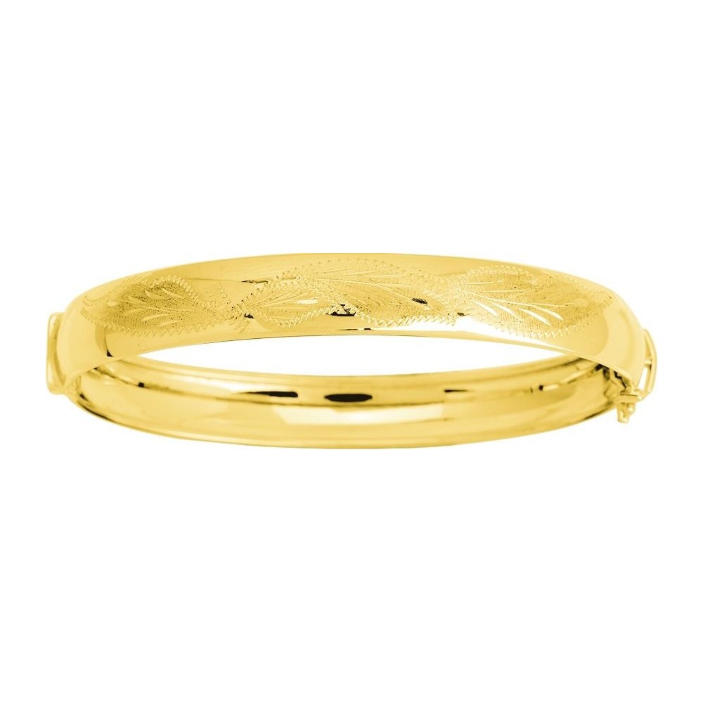Bracelet FELICITA or jaune 750 /°° jonc ciselé largeur 9mm