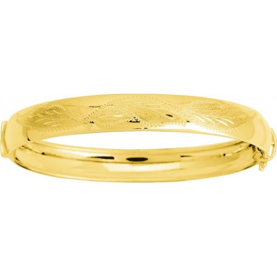 Bracelet FELICITA or jaune 750 /°° jonc ciselé largeur 9mm
