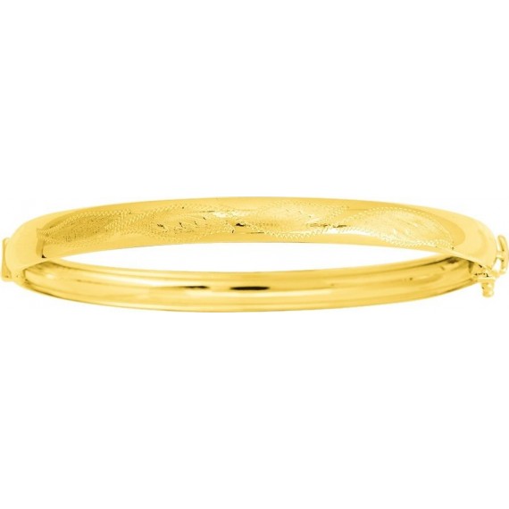 Bracelet FELICITA or jaune 750 /°° jonc ciselé largeur 6 mm