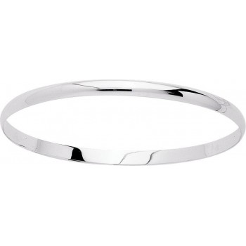 Bracelet BIARRITZ or blanc 750/°° demi-jonc plat massif largeur 3 mm