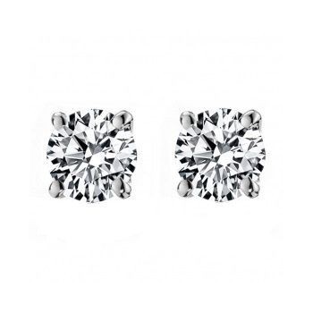 Boucles d'oreilles ELIXIR or blanc 750/°° diamants 0.80 carat
