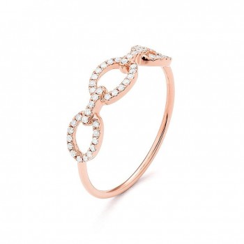Bague VOGUE or rose 750 /°° diamants 0.15 carat